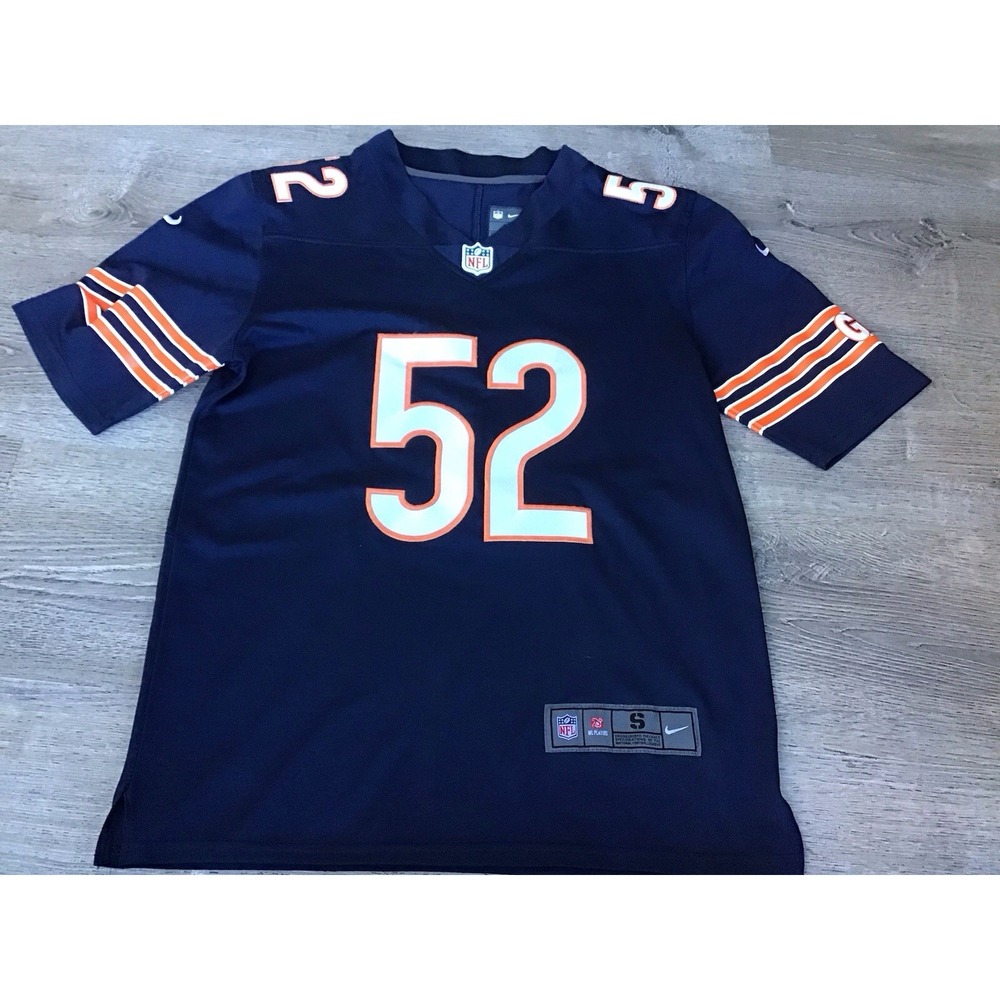 Nike On Field NFL Khalil Mack #52 Mens Size S Small Chicago Bears Blue Jersey
